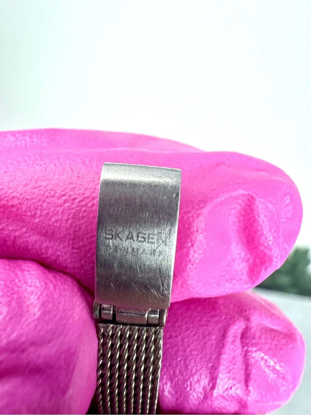 Vintage Skagen Denmark 454SGSC Steel Square Mesh Ladies Watch